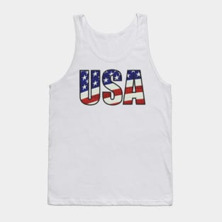 USA Embroidered Font Tank Top